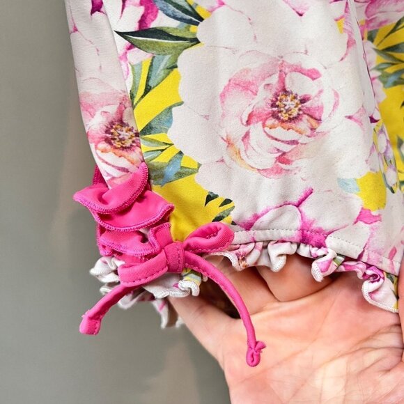 Posh Peanut Floral One Piece Long Sleeve Swimsuit- Size 2T - Picture 2 of 5